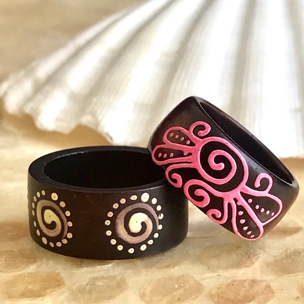 Hand Painted Wooden Rings